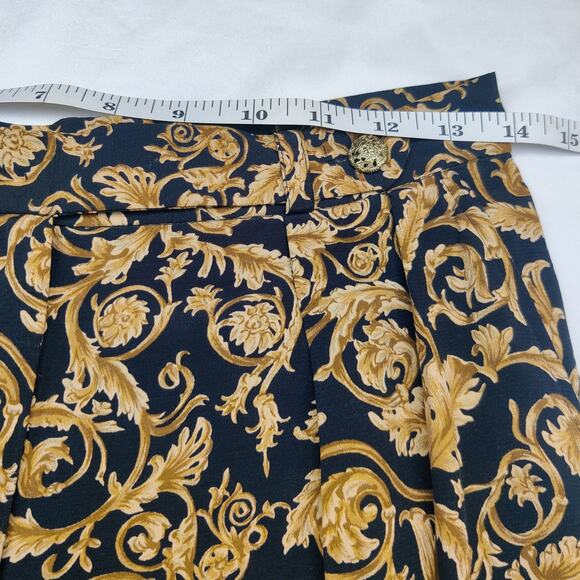 Vtg Josephine Chaus Pleated High Rise Gold Leaf Trousers 6 Regency Old Money - Picture 9 of 12
